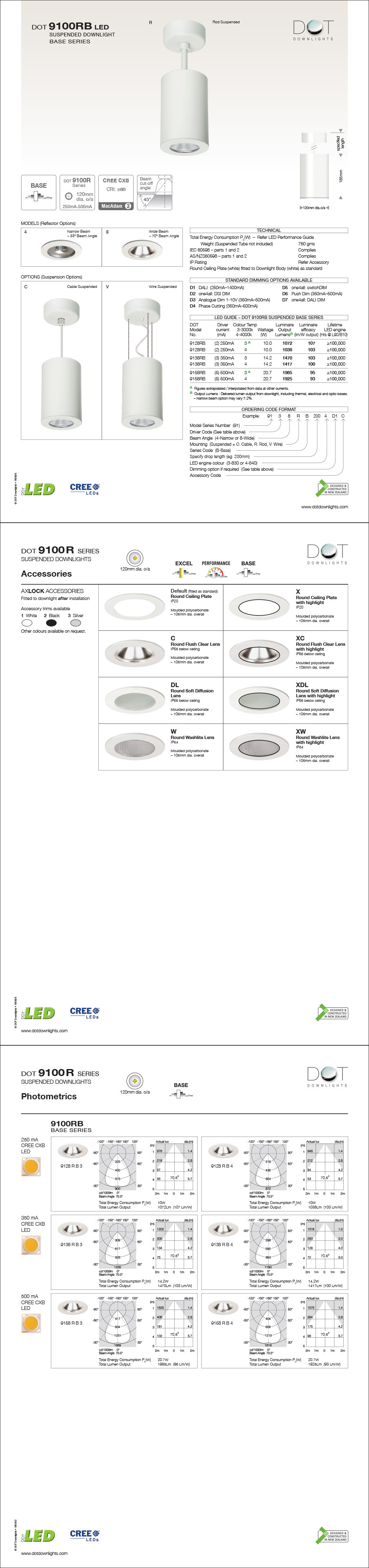 DOT 9100RB Downlight Data Sheet